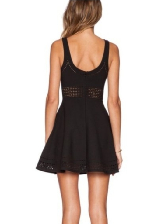 Elizabeth And James Black Cut Laser Out Mini Dress Fit & Flare Party Classic 8 - Picture 2 of 9